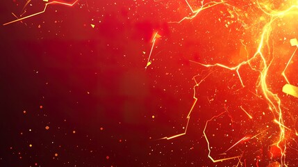 Abstract Background with Red and Gold Lightning