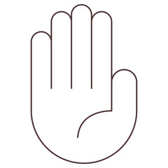Minimalist hand symbol for stop gesture 
