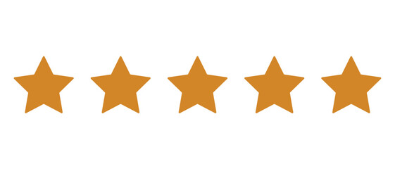 Five-star rating vector illustration. Product rating, Customer feedback 5-star symbol.