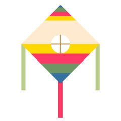 A kite used in kite flying, one of the traditional Korean games.