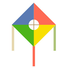 A kite used in kite flying, one of the traditional Korean games.