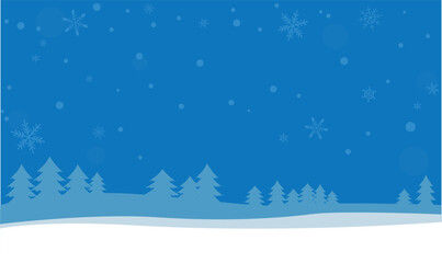 冬の森のかわいい背景イラスト素材