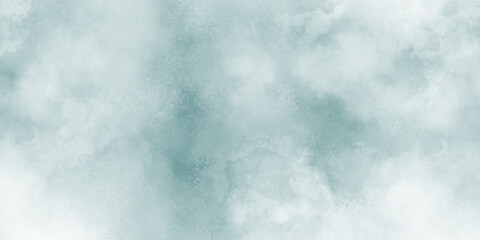 Abstract blue watercolor natural clouds and smoke. Soft white vintage or antique distressed texture. Old grunge design cement wall texture. Green color dust particles explosion cloud