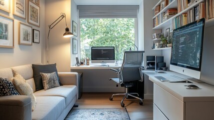 Woman Home Office in Small Spaces maximizing comfort and efficiency in compact setups