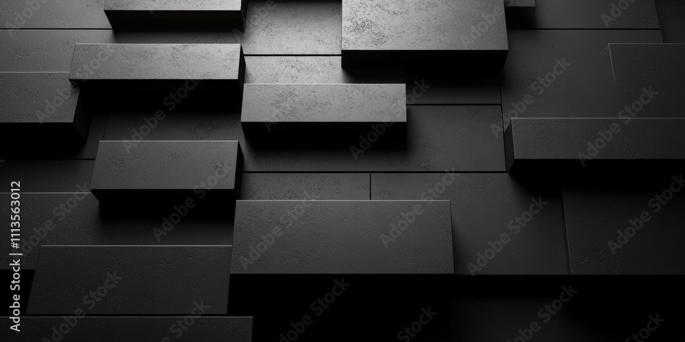 Aufkleber abstract dark background with simple geometric shapes in monochrome displaying a modern aesthetic fo
