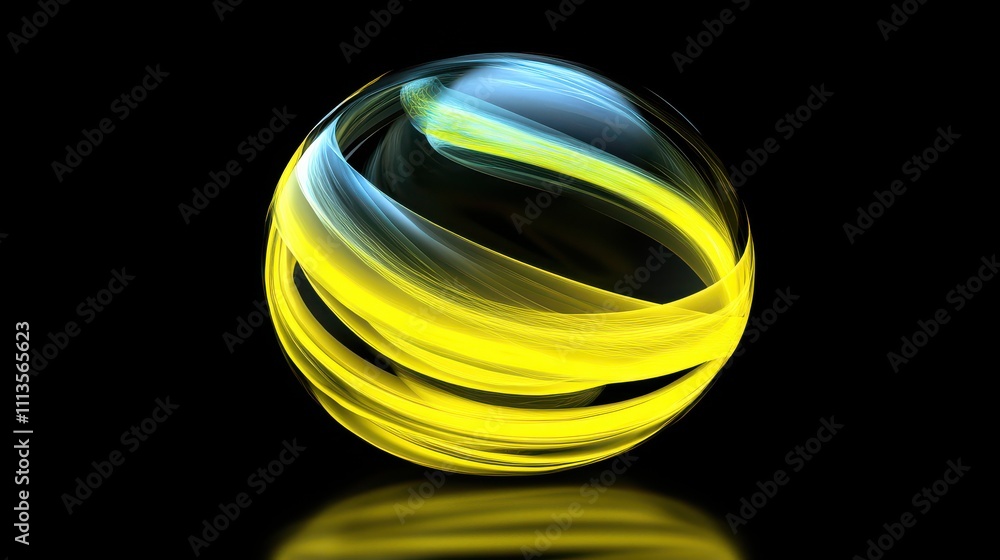 Poster abstract swirl of vibrant colors creating a glowing sphere effect
