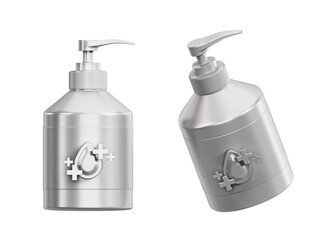 High-Quality 3D Rendered Body Care Icon – Modern Cosmetic Pump Bottle Cream Lotion PNG Transparent Background