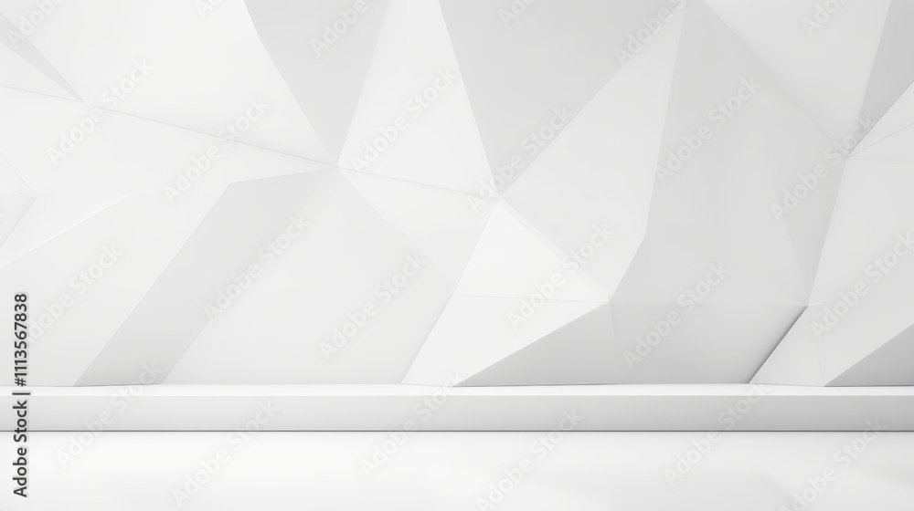 Poster modern minimalist white abstract background featuring geometric shapes with clean lines and smooth t