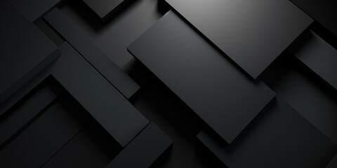 Abstract Black Background with Geometric Shapes and Layers, Perfect for Modern Artistic Design and Digital Projects
