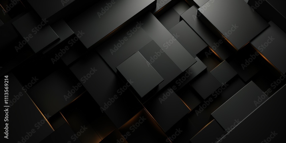 Poster black abstract background of geometric shapes and layers with soft lighting effects for creative dig