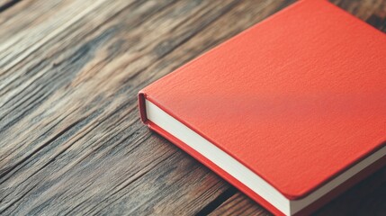 Close-up of a red notebook with a white spine, symbolizing ideas and leadership. This notebook represents the balance between vision and execution, with ample space for thoughts.