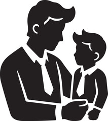 Happy Father's Day silhouette vector in white background