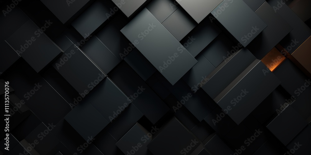 Poster abstract black background with simple geometric shapes and varying textures for modern design projec