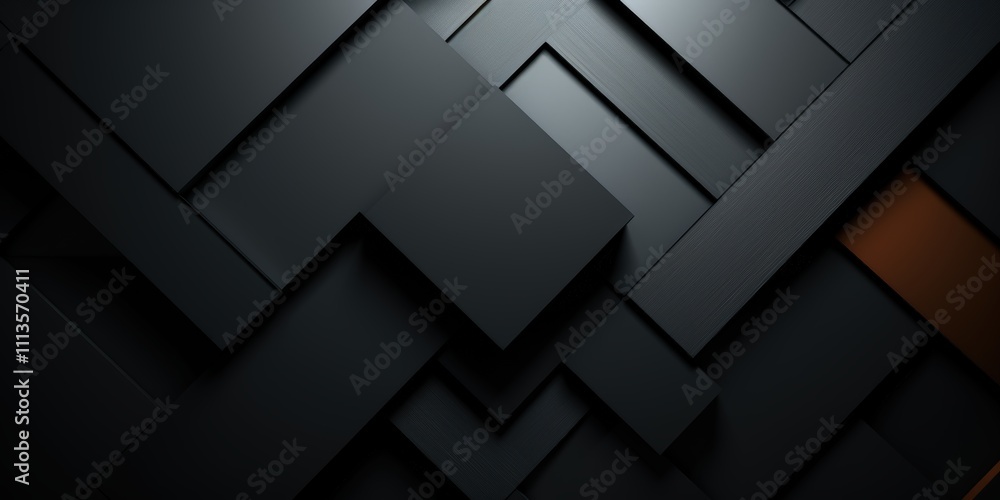 Poster abstract black background with geometric shapes and layers creating a minimalist aesthetic perfect f