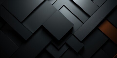 Abstract Black Background with Geometric Shapes and Layers Creating a Minimalist Aesthetic Perfect for Modern Designs and Visual Projects