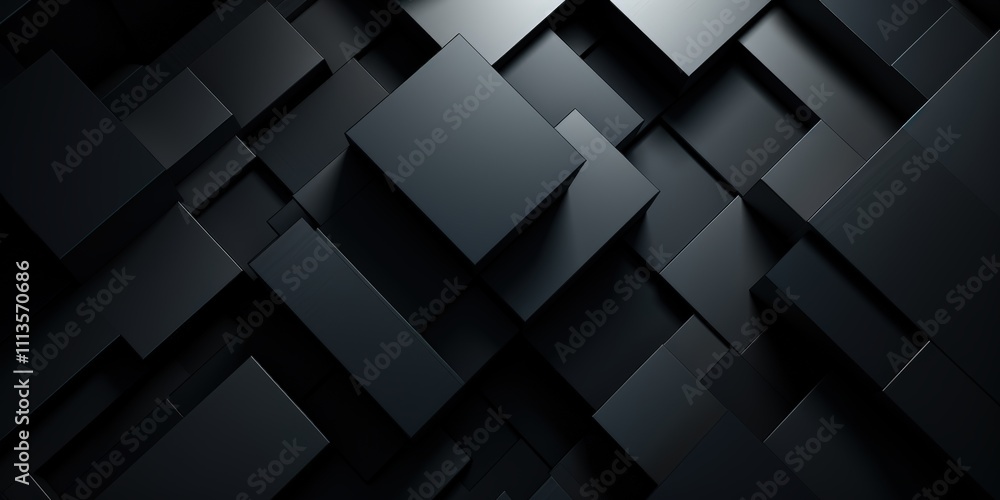 Poster abstract black geometric background featuring layered shapes and simple design elements for modern a