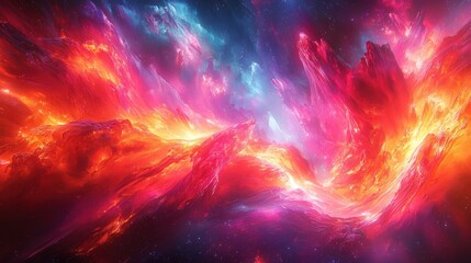 Fiery Cosmic Explosion A Vibrant Celestial Phoenix Rising from the Depths of the Universe