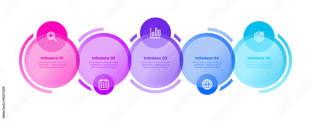 Poster modern layouts design template for vector infographic labels with icons and 5 options or steps. time