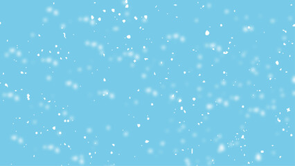 Random falling snow flakes wallpaper. Snowfall dust freeze granules. 