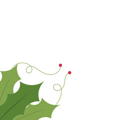 Christmas Holly Leaf Corner