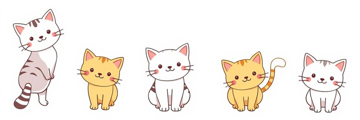 Fototapeta premium A collection of various cat vector graphics perfect for design projects, character, playful