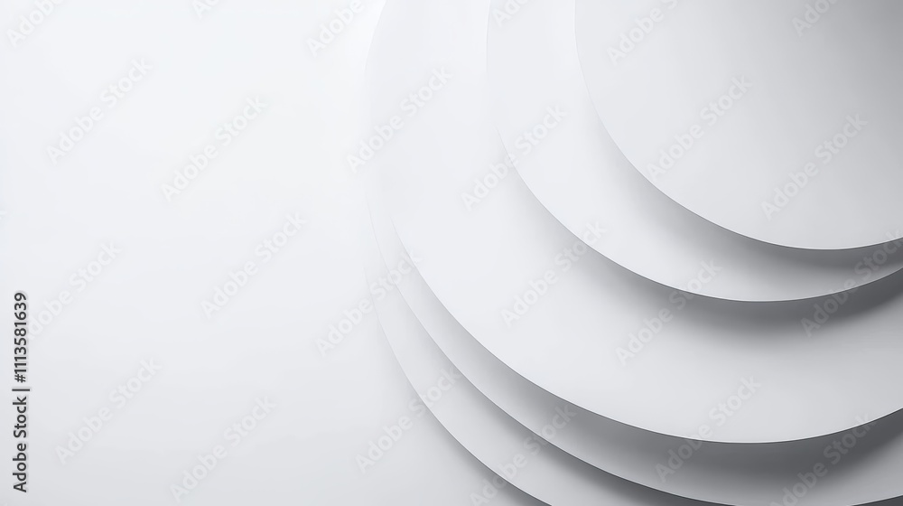 Poster elegant white abstract geometric background featuring soft layers with a fly overhead creating a min