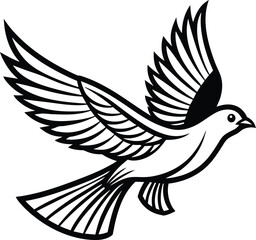  Detailed flying bird silhouette in action