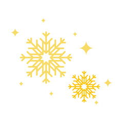 Gold Snowflakes With Sparkle