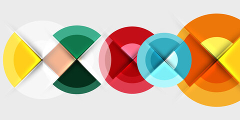 Obraz premium Techno circles and semi circles. Vector Illustration For Wallpaper, Banner, Background, Card, Book Illustration, landing page