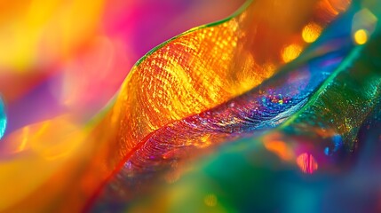 Abstract Colorful Leaf Texture Image Showing Vibrant Hues