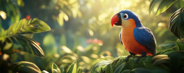exotic bird breed jungle theme animation