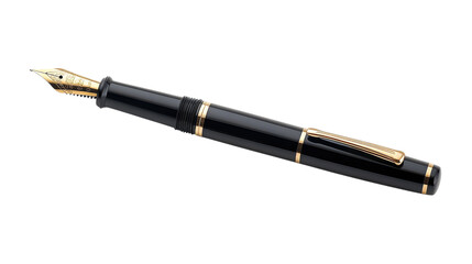 Crafted from polished black material, this exquisite fountain pen features stunning gold accents that catch the light, perfect for elegant writing. Ideal for creative endeavors