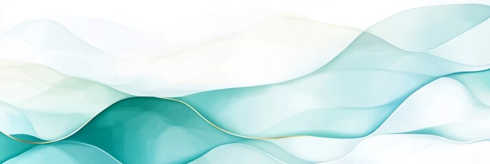 Fototapeta premium Teal and White Islamic Geometric Pattern Banner with Arabesque Motifs