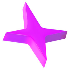 Y2K holographic star chrome pink color. Render 3d chrome metal. Star hologram 3d vector illustration