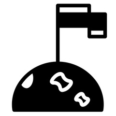 Flag Lunar Moon Glyph Icon