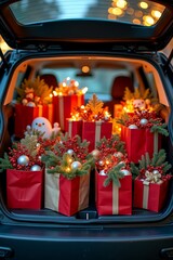 christmas decoration on the car