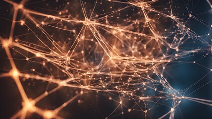 Abstract representation of interconnected nodes and lines, symbolizing networks and data flow.