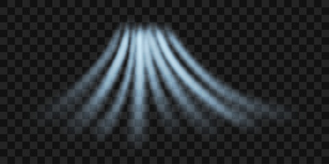 Cold flow from the air conditioner. Snowy frosty whirlwind. Realistic 3d vector isolated on transparent background.