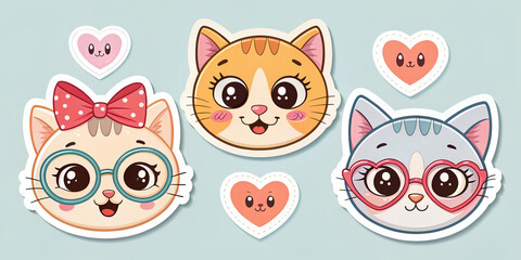 Fototapeta premium Cute Cat Stickers