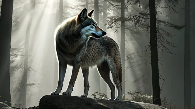 wolf in the woods