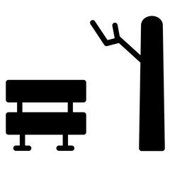Area Bench City Glyph Icon