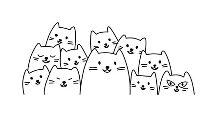 Eine Gruppe verrückter Katzen