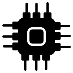 Computer Cpu Chip Glyph Icon