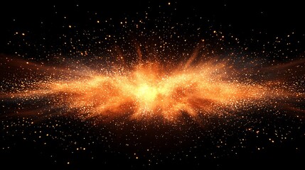 Fototapeta premium Fiery explosion bursts with vibrant sparks in dark space
