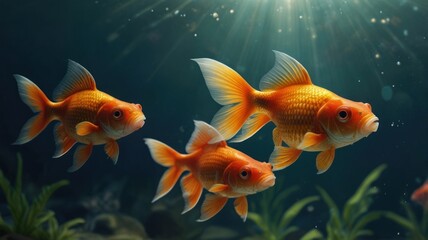  Golden Fish Underwater