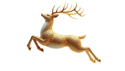 Fototapeta premium Golden Deer On Transparent Background