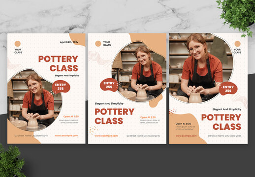 Brown And Beige Pottery Flyer