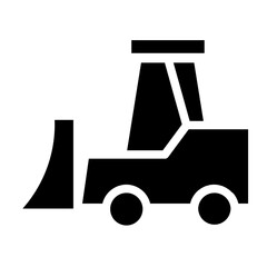 Property Work Buldozer Glyph Icon