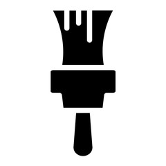 Acrylic Brush Paint Glyph Icon