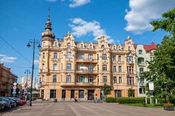 Fototapeta premium Tenements at Wolności Square. Bydgoszcz, Kuyavian-Pomeranian Voivodeship, Poland